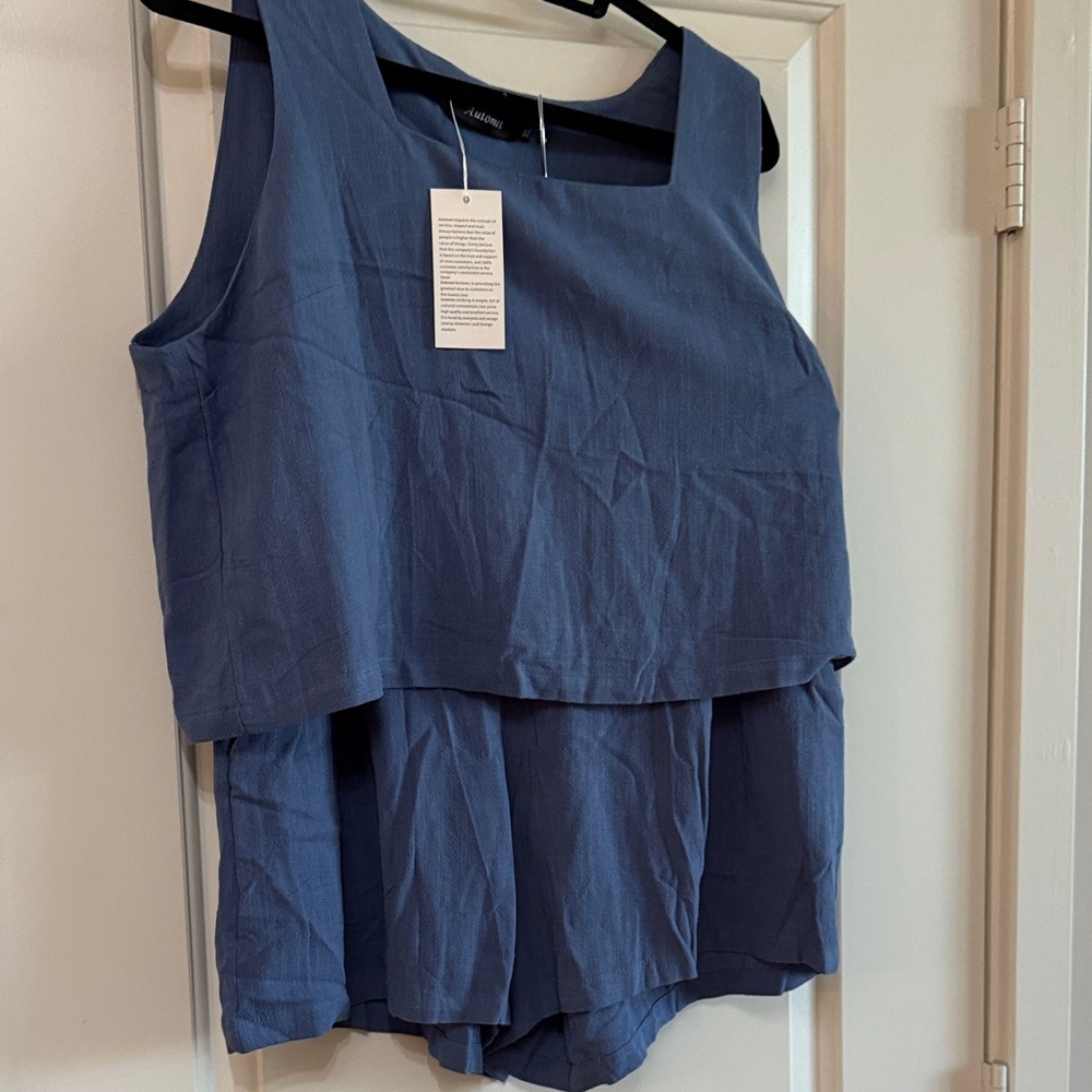 Aritzia Blue Layered Tank Top